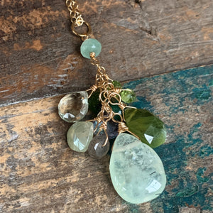 Cascades Necklace | Green Multi Gemstones