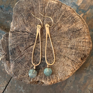 Willow Earrings | Gold Filled Teardrops with Fluorite Stones