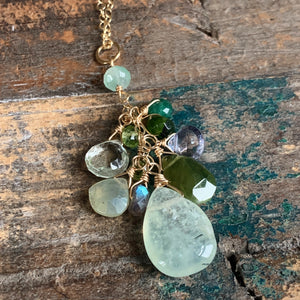 Cascades Necklace | Green Multi Gemstones