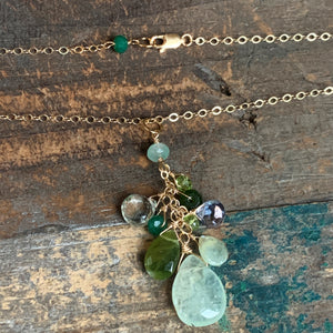 Cascades Necklace | Green Multi Gemstones