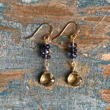 Quest Earrings | Iolite with Champagne Quartz
