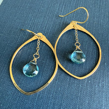 Mirage Earrings | Leaf Shape with Blue Quartz