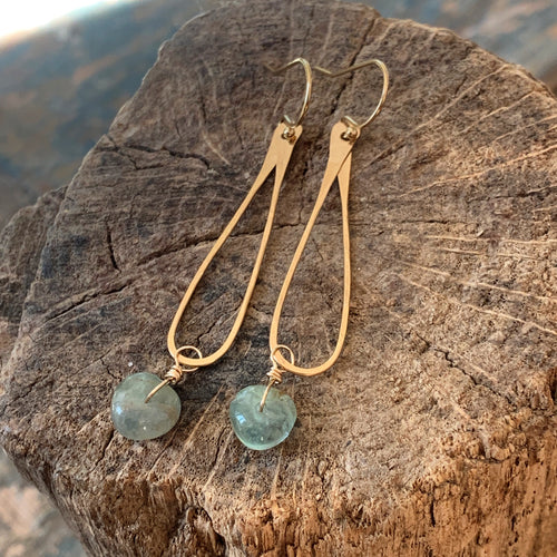 Willow Earrings | Gold Filled Teardrops with Fluorite Stones