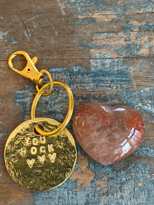 “You Rock” Keychain and Stone Heart