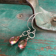 Sterling Silver Pink Quartz Earrings