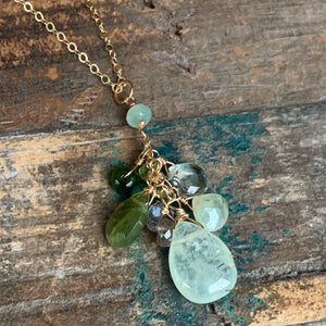 Cascades Necklace | Green Multi Gemstones
