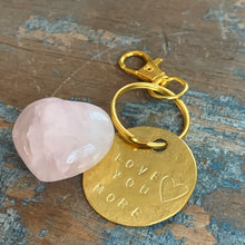 “Love You More” Keychain and Pink Stone Heart
