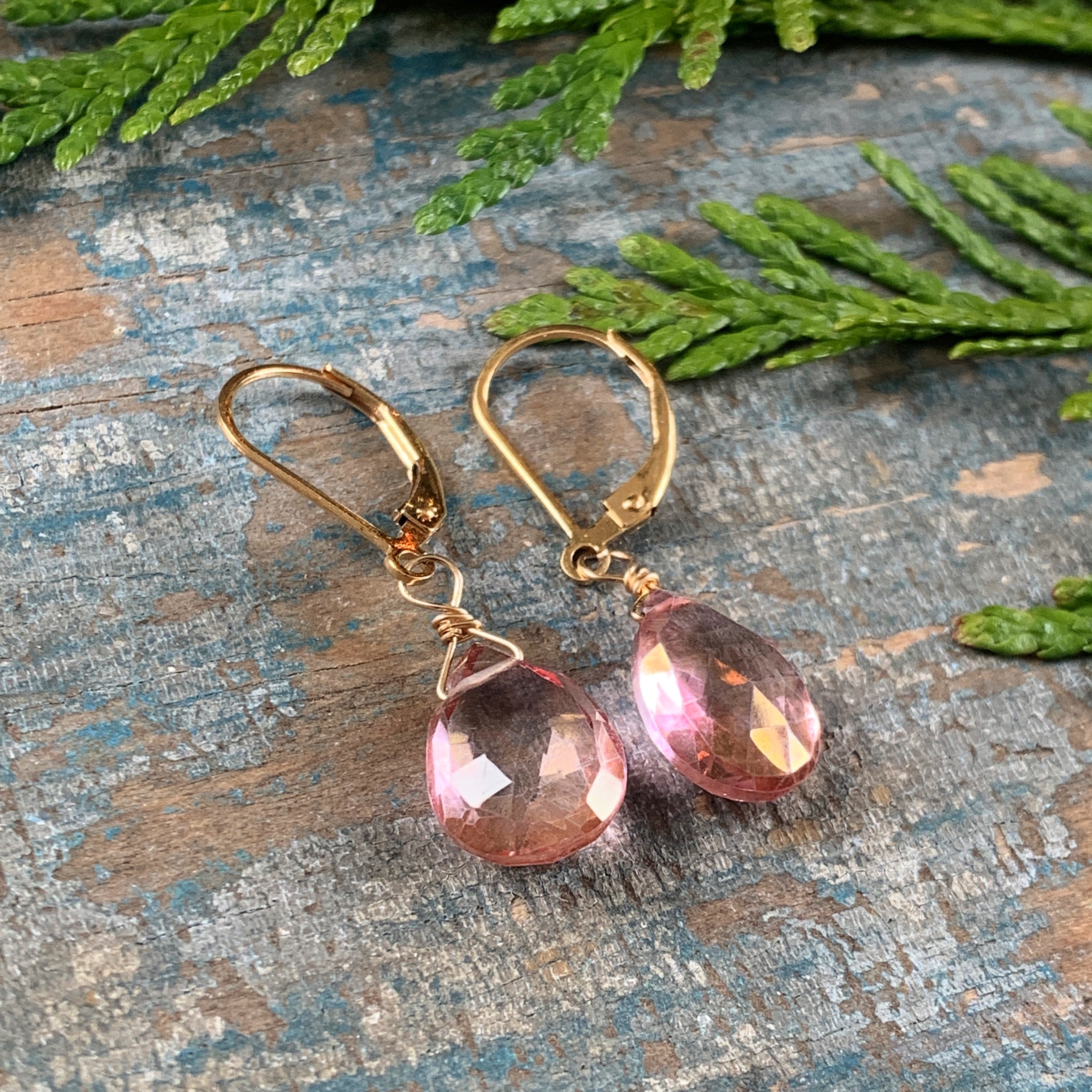 Stella Grace 10K Rose Gold Morganite & Diamond Accent Heart Leverback Earrings, Women's, Pink
