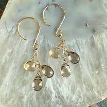 Gem Trio Earrings | Smokey Quartz