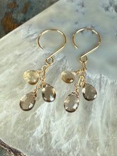 Gem Trio Earrings | Smokey Quartz