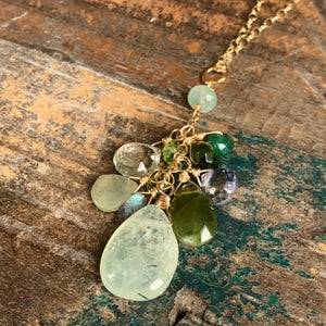 Cascades Necklace | Green Multi Gemstones