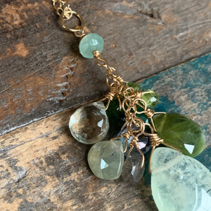 Cascades Necklace | Green Multi Gemstones
