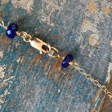 Royal Blue Enamel Cross Necklace