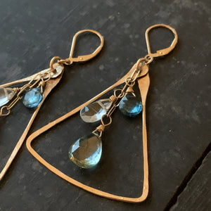 Triangle Gem Trio Earrings