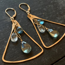 Triangle Gem Trio Earrings