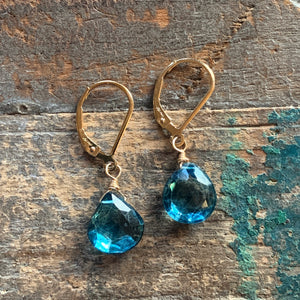 Gem Drop Earrings / London Blue