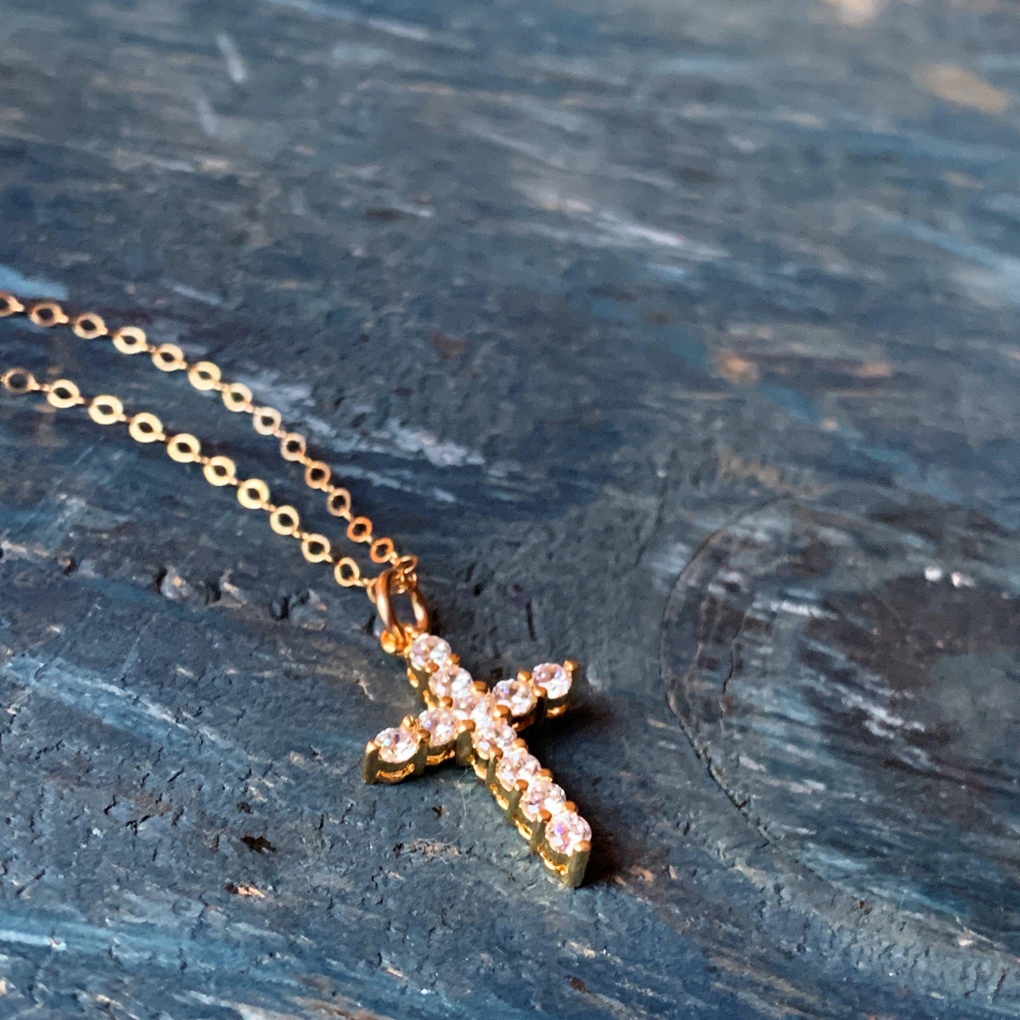 Cz diamond cross necklace Clearance