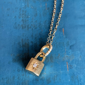 Starburst Padlock Pendant / Gold