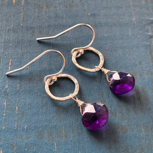 Sarina Earrings / Silver + Purple