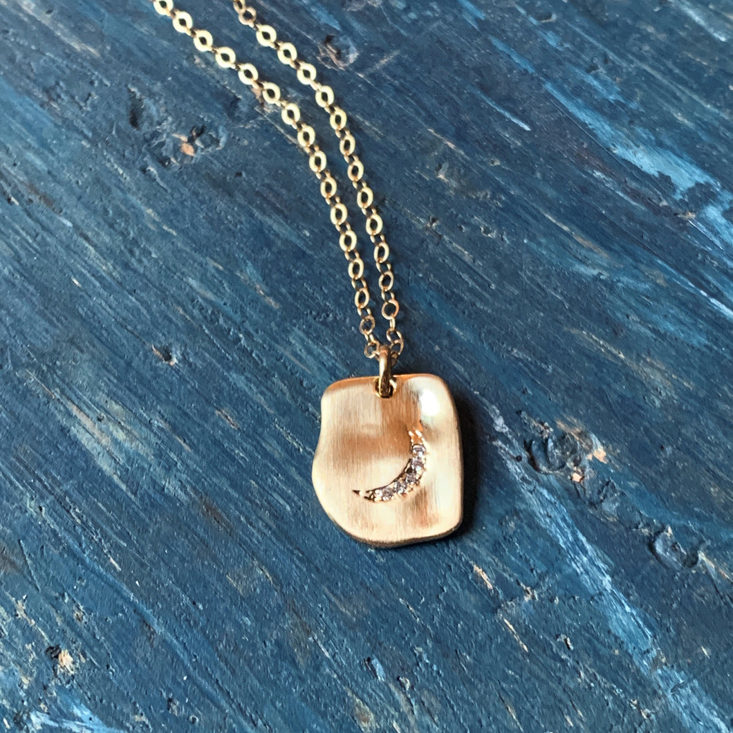 CZ Moon Necklace