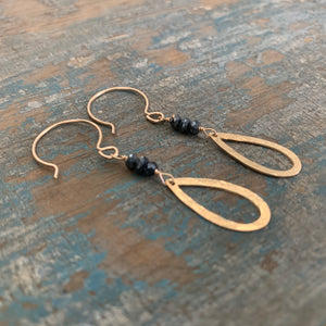Quest Earrings / Open Teardrop • Black