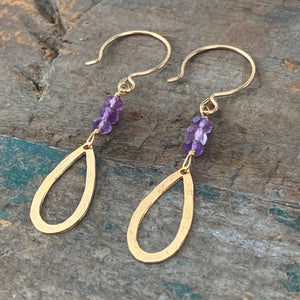 Quest Earrings / Open Teardrop • Amethyst