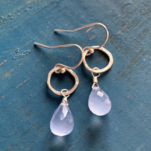Sarina Earrings / Silver + Lavender