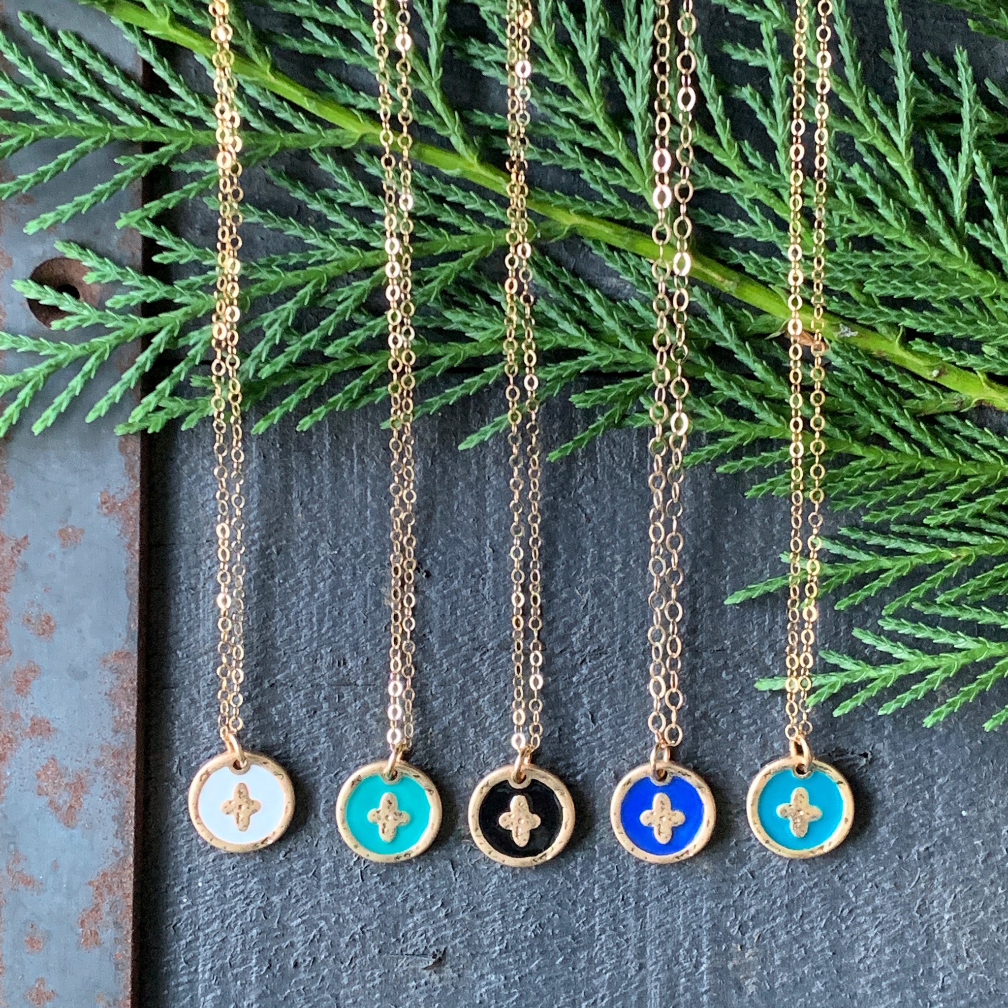 White sales enamel necklace