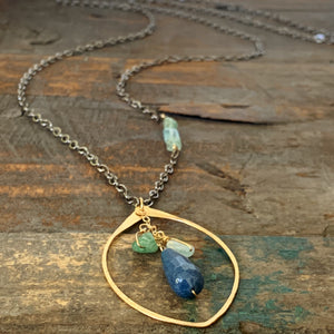 Capri Necklace Gunmetal/Blue