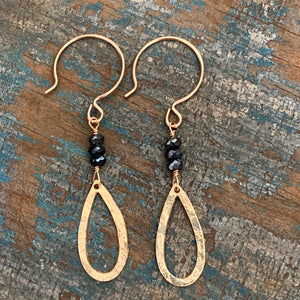 Quest Earrings / Open Teardrop • Black