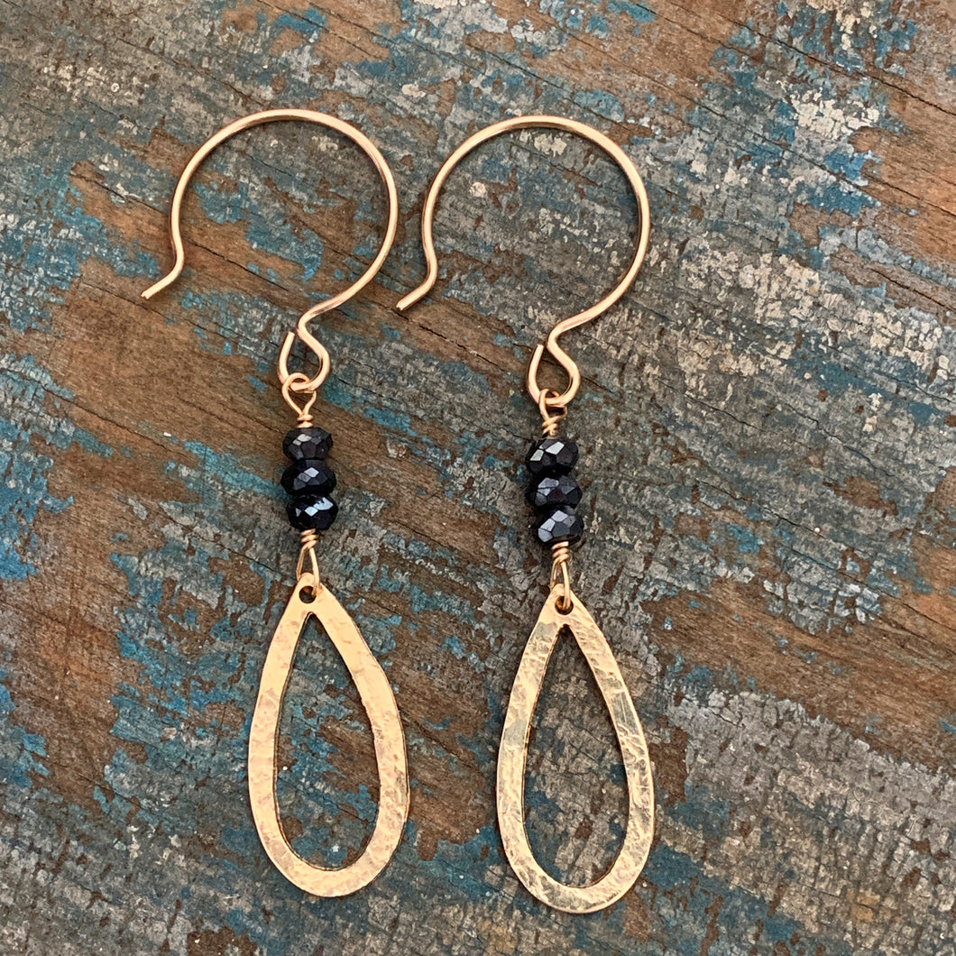 Quest Earrings / Open Teardrop • Black
