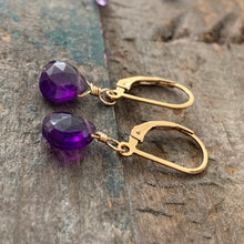 Gem Drop Earrings / Amethyst