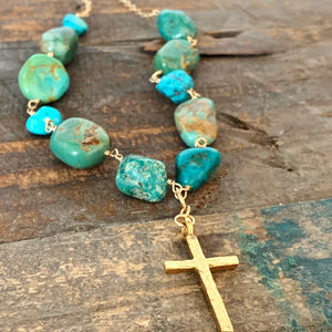 Turquoise Cross Necklace