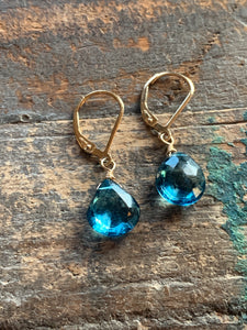 Gem Drop Earrings / London Blue