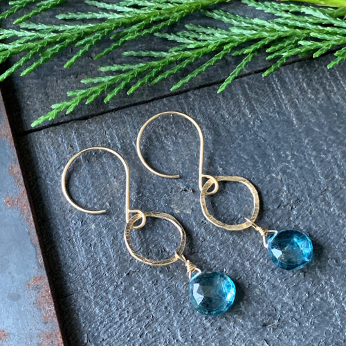 Sarina Earrings / London Blue Quartz