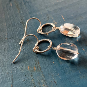 Sarina Earrings / Silver + Clear