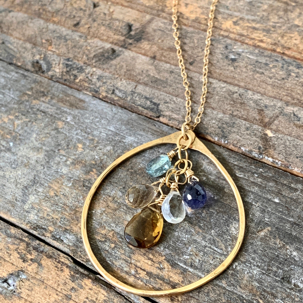 Cali Necklace / Circle Whiskey Quartz