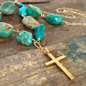 Turquoise Cross Necklace
