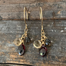 Gem Trio Earrings - Garnet