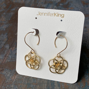 Golden Flower Earrings