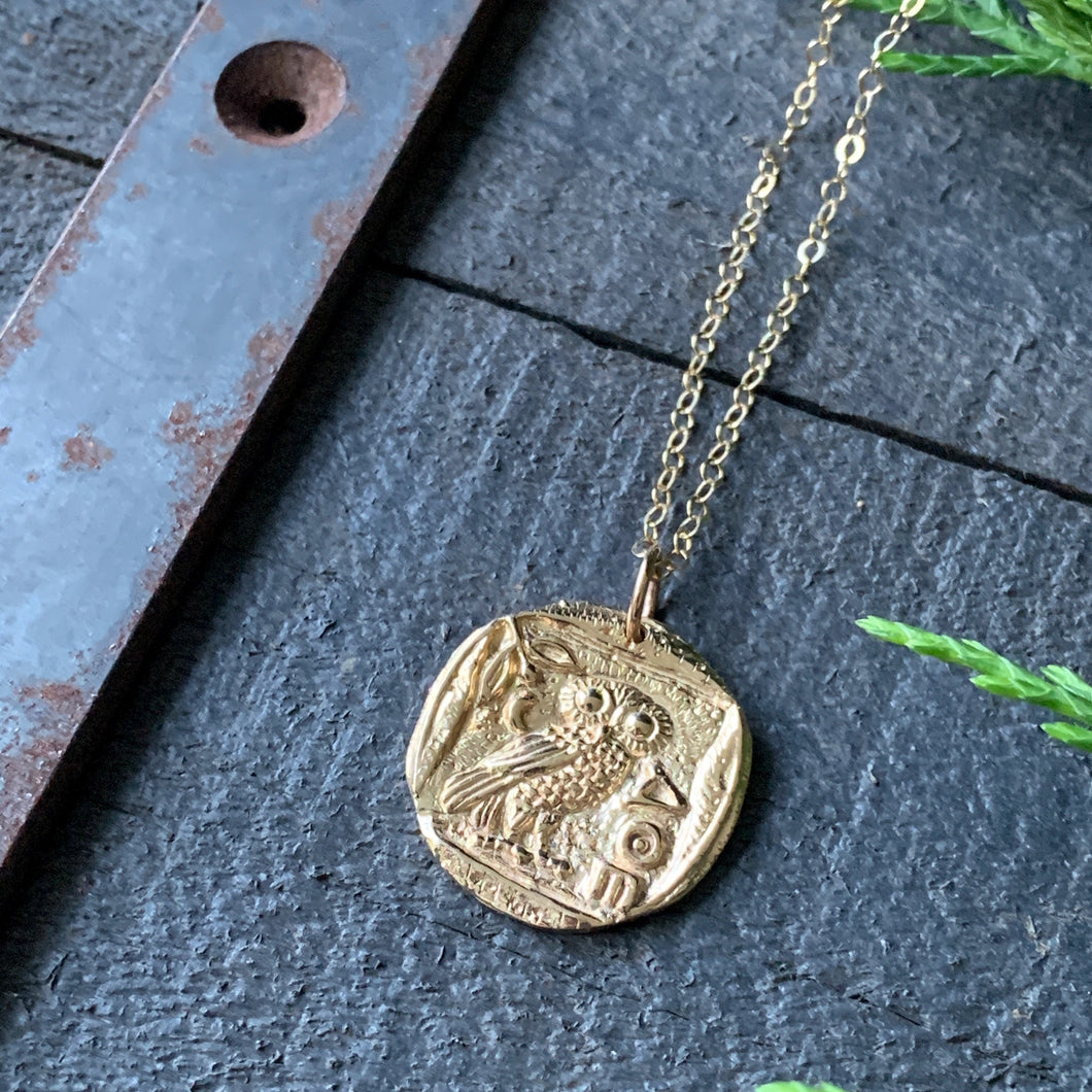 Athena Coin Necklace Gold - The Collective Dublin