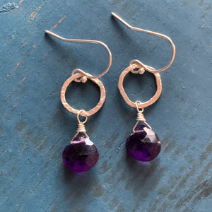 Sarina Earrings / Silver + Purple