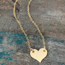Heart Necklace / Hammered / Large