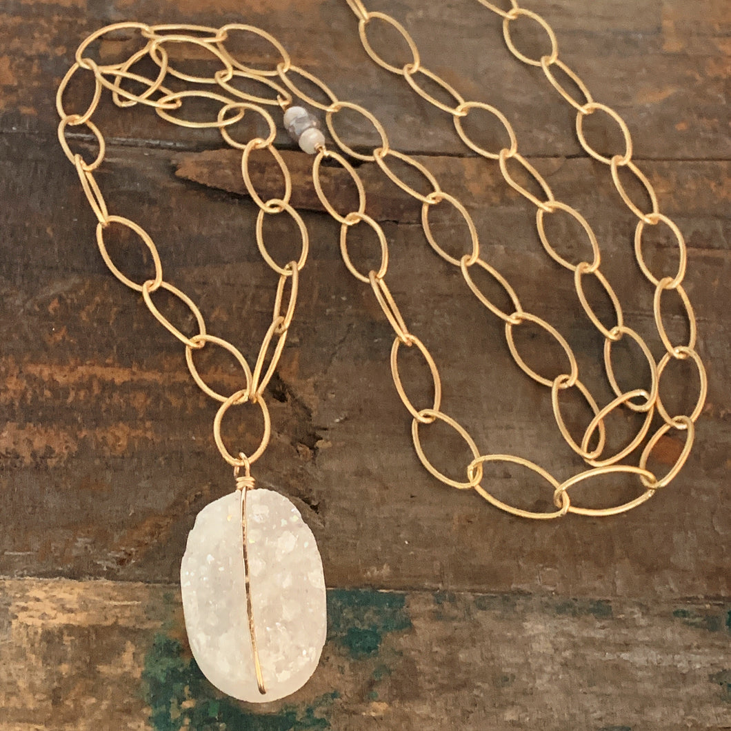 Zion Necklace/ Quartz Druzy