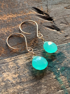 Gem Drop Earrings / Aqua