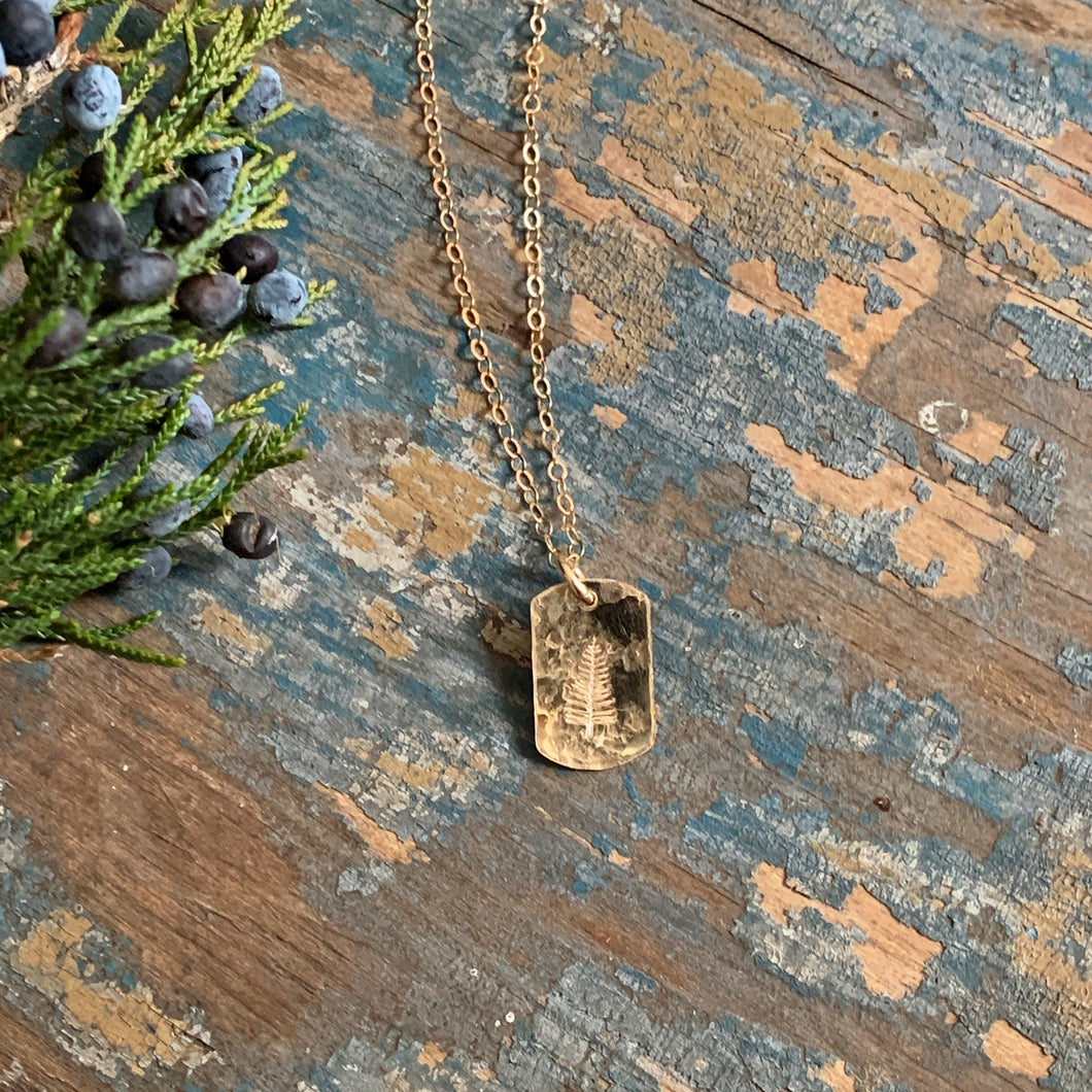 Evergreen Tag Necklace