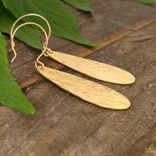 Long Golden Teardrop Earrings