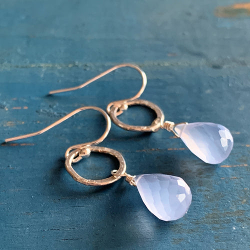 Sarina Earrings / Silver + Lavender