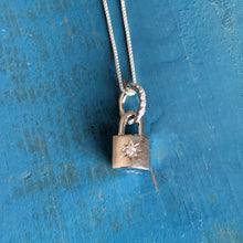 Starburst Padlock Pendant / Silver