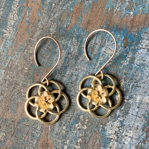 Golden Flower Earrings
